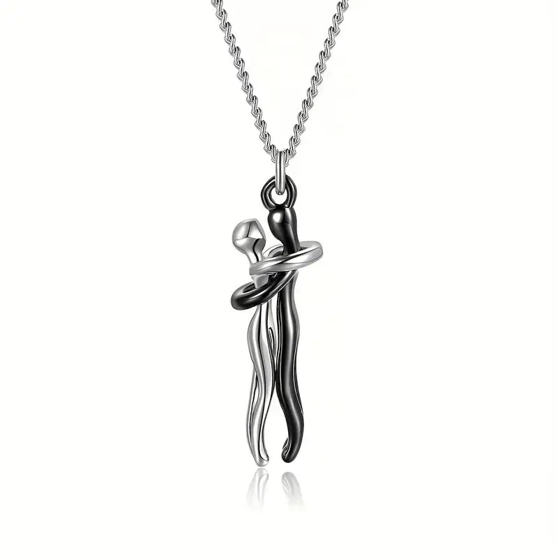 Eternal Embrace Couple Necklace, Eternal Embrace Necklace, Embrace Chain, Lovers Necklace, Soulmate Necklace, Couple Chain, Infinite Love Chain