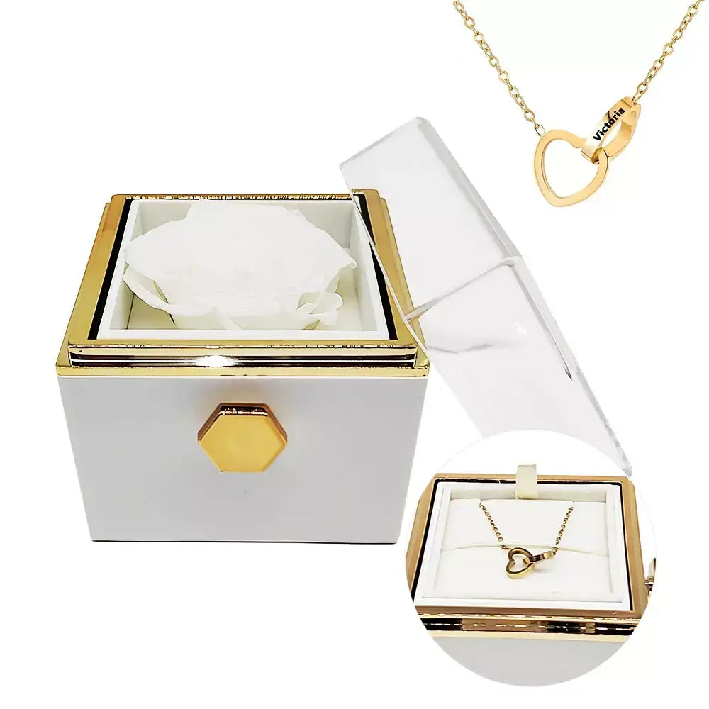 Double Hearts Necklace + Complimentary Rotating Rose Box,
unforgettable gift,
timeless gift for women,
silver necklace for women,
rose gold necklace for women,
romantic gift for her,
necklace with rose box,
meaningful jewellery,
high-quality women’s necklace,
gold necklace for women,
gift with rotating rose box,
elegant women’s necklace,
double hearts necklace,
delicate necklace for girlfriend