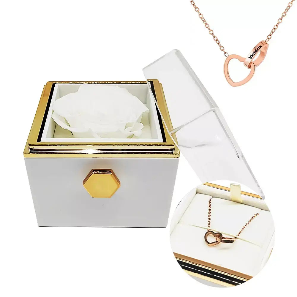Double Hearts Necklace + Complimentary Rotating Rose Box,
unforgettable gift,
timeless gift for women,
silver necklace for women,
rose gold necklace for women,
romantic gift for her,
necklace with rose box,
meaningful jewellery,
high-quality women’s necklace,
gold necklace for women,
gift with rotating rose box,
elegant women’s necklace,
double hearts necklace,
delicate necklace for girlfriend