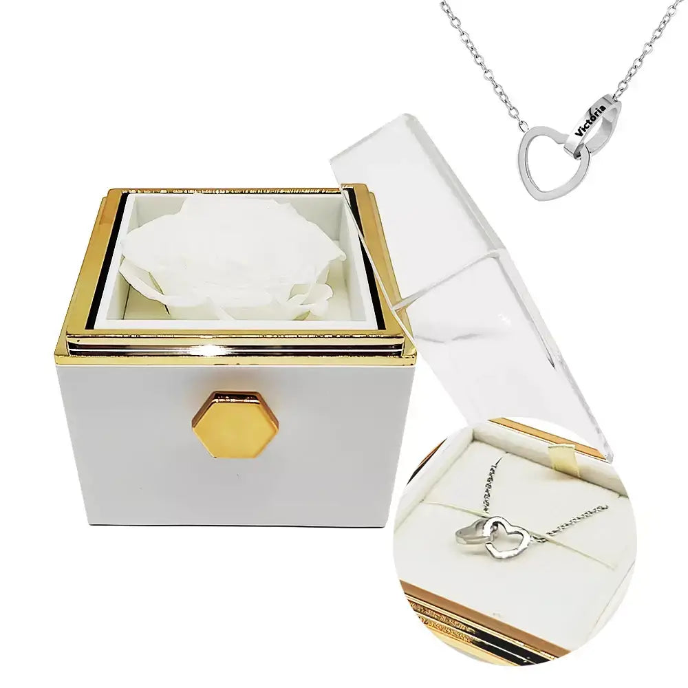 Double Hearts Necklace + Complimentary Rotating Rose Box,
unforgettable gift,
timeless gift for women,
silver necklace for women,
rose gold necklace for women,
romantic gift for her,
necklace with rose box,
meaningful jewellery,
high-quality women’s necklace,
gold necklace for women,
gift with rotating rose box,
elegant women’s necklace,
double hearts necklace,
delicate necklace for girlfriend