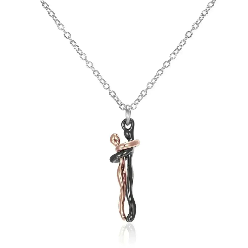 Eternal Embrace Couple Necklace, Eternal Embrace Necklace, Embrace Chain, Lovers Necklace, Soulmate Necklace, Couple Chain, Infinite Love Chain