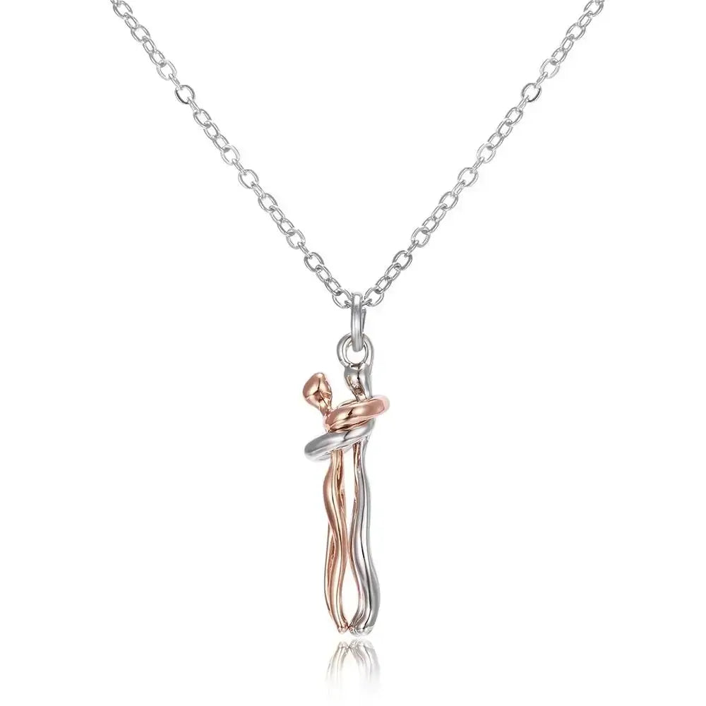Eternal Embrace Couple Necklace, Eternal Embrace Necklace, Embrace Chain, Lovers Necklace, Soulmate Necklace, Couple Chain, Infinite Love Chain