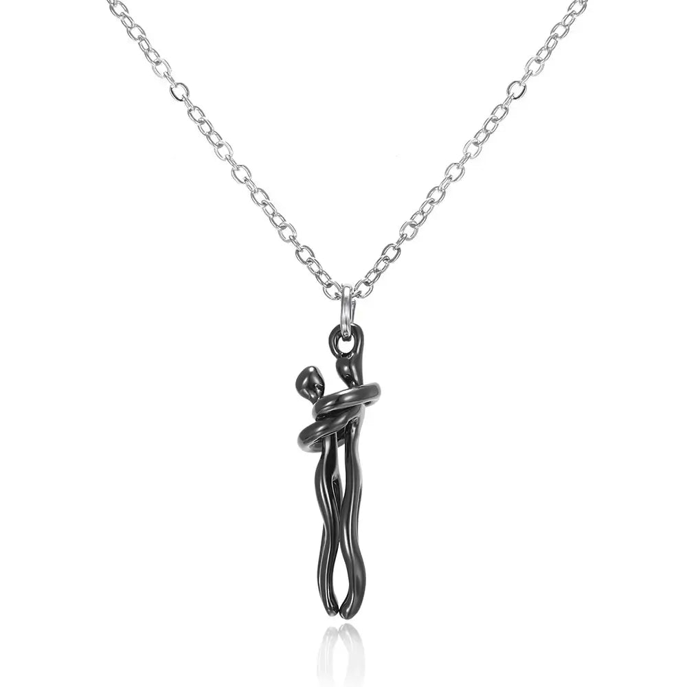 Eternal Embrace Couple Necklace, Eternal Embrace Necklace, Embrace Chain, Lovers Necklace, Soulmate Necklace, Couple Chain, Infinite Love Chain