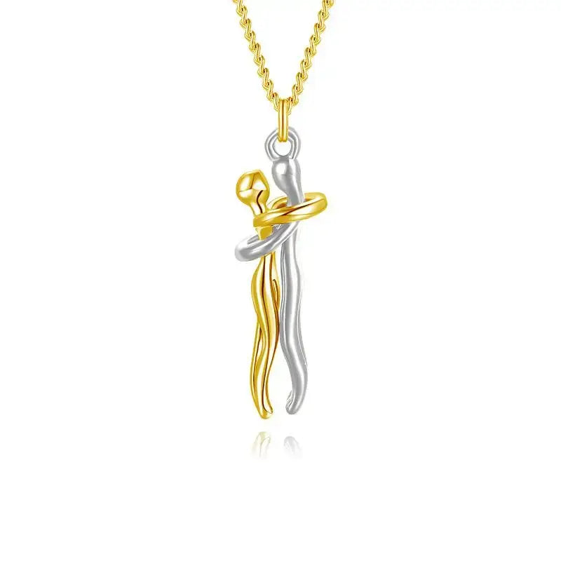 Eternal Embrace Couple Necklace, Eternal Embrace Necklace, Embrace Chain, Lovers Necklace, Soulmate Necklace, Couple Chain, Infinite Love Chain