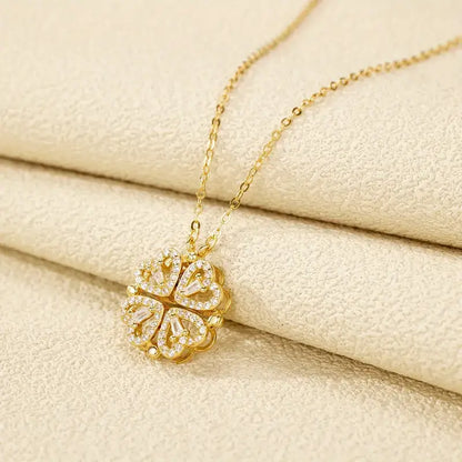 Magnetic Love Clover Necklace, Romantic necklace for couples, Couple’s magnetic necklace, Heart clover pendant necklace, Unisex romantic jewellery UK, Anniversary gift for her UK, Valentine’s Day gift UK, Meaningful gift for loved one, Symbolic love necklace, Gift box with roses necklace, Magnetic couple necklace UK, Love pendant necklace, Special occasion necklace, Romantic jewellery gift, Unique necklace for girlfriend, Eternal love necklace, Lucky clover necklace, Magnetic heart necklace